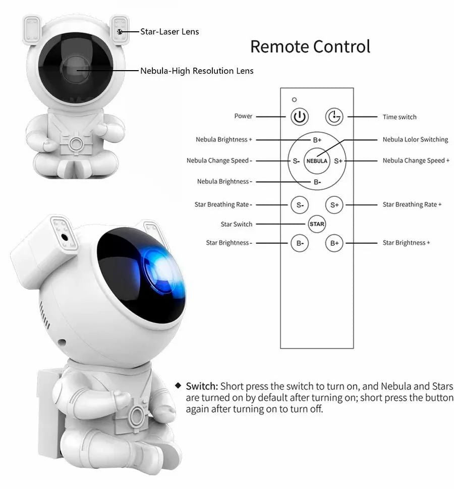 LED Astronaut Galaxy Light Projector